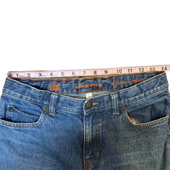Lands End Jeans Girls Sz 16 Iron Knee Classic Straight Blue Denim - Picture 6 of 8